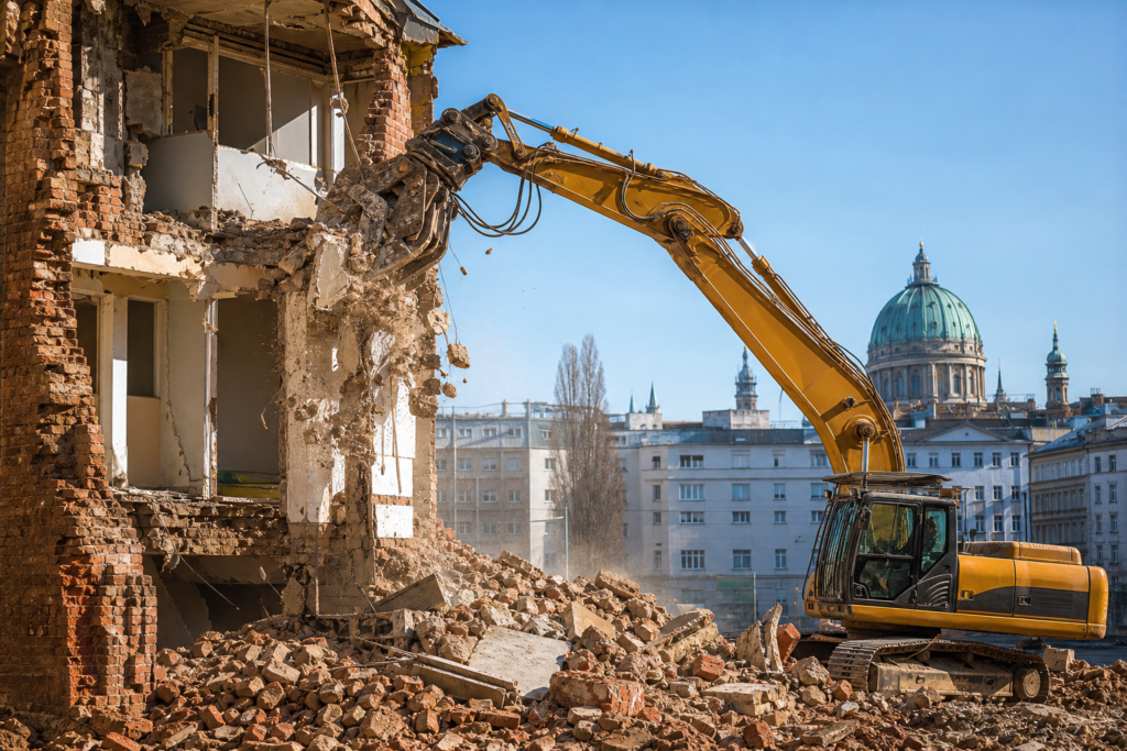 Titelbild zu „Abbrucharbeiten in Wien: Ablauf, Genehmigungen und Kosten im Überblick“